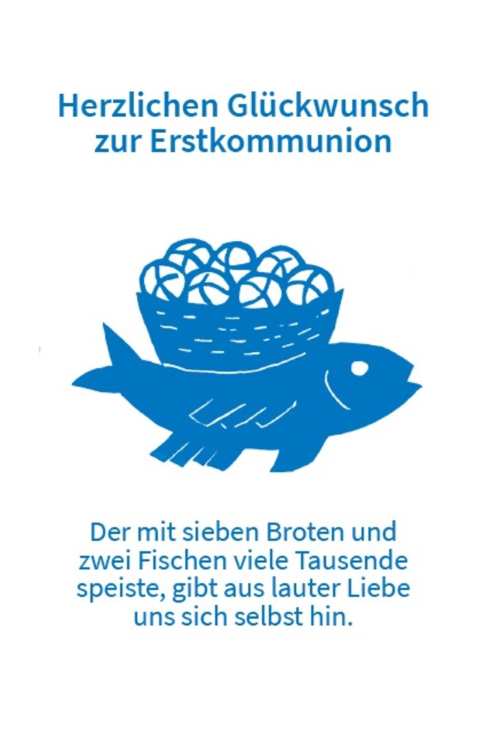 Glückwunschkarte zur Erstkommunion - Motiv Fisch